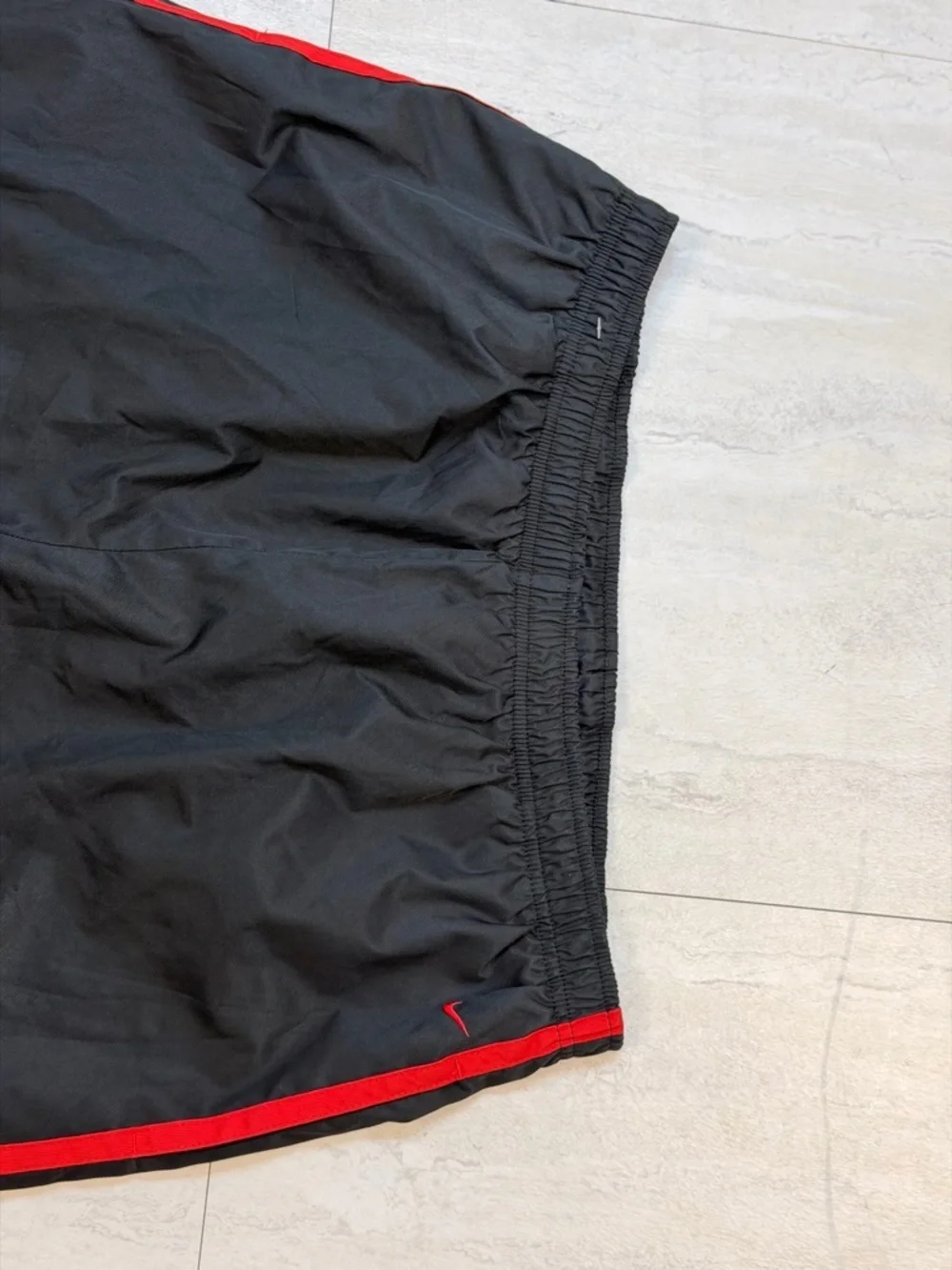 Nike Black Track Pants with Red Trim - Kids